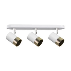 Lampa sufitowa Tobi listwa biały 3x15W GU10 klosz biały+złoty