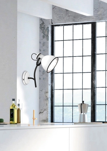 Kinkiet ścienny Zumba biało-czarny metalowy regulowany do sypialni i salonu nowoczesny CANDELLUX