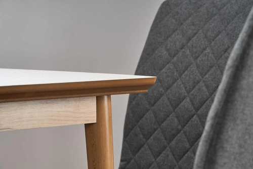 Stół rozkładany do jadalni Terra biały mat dąb nowoczesny loftowy 90-190x80 cm Intesi