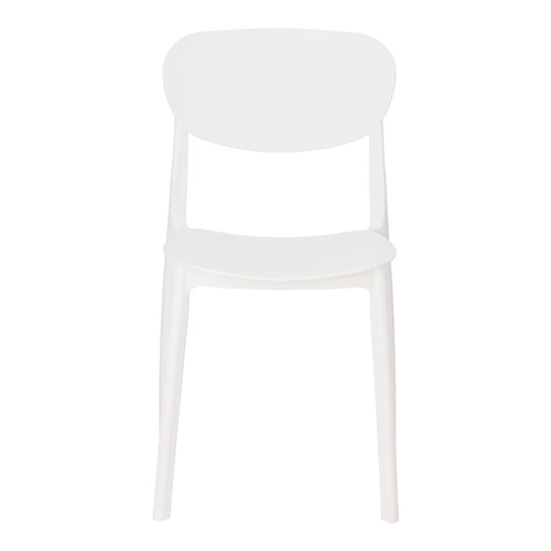 Krzesło Plasta białe do jadalni i ogrodu z polipropylenu, łatwe czyszczenie, sztaplowane 5five