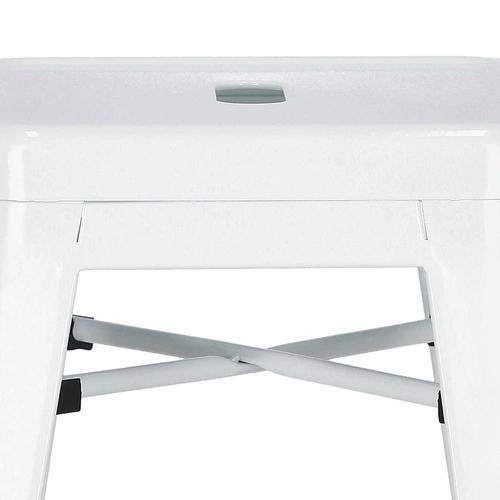 Hoker metalowy Paris 66 cm biały bez oparcia industrialny do wyspy kuchennej D2.DESIGN