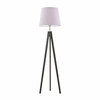 Lampa podłogowa drewniana Aruba fioletowa z abażurem trójnóg do salonu Lysne 149 cm