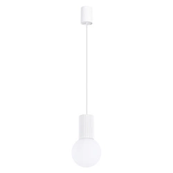 Lampa wisząca kula HALO 1 biała nowoczesna do salonu i kuchni szklana SOLLUX LIGHTING