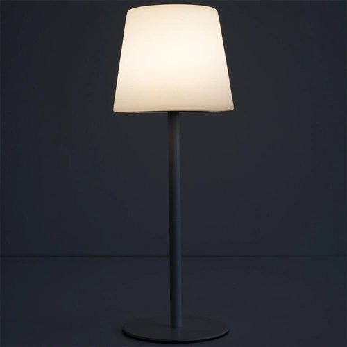 Intesi nowoczesna biała lampa stołowa LED USB bezprzewodowa do salonu i na taras