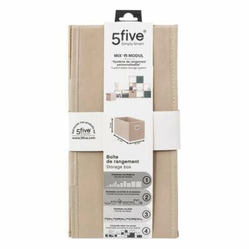 Pudełko materiałowe do regału 15x31 cm beżowe ciemne składane 5five Simply Smart