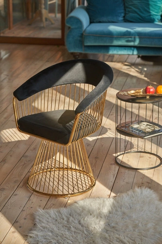 Krzesło Feeny Velvet czarne