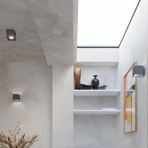 Kinkiet ścienny QUAD 1 Sollux nowoczesny aluminiowy antracytowy do salonu i sypialni