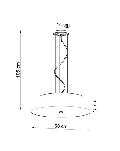 Żyrandol sufitowy Vega 60 biały nowoczesny do salonu i jadalni z tkaninowym abażurem