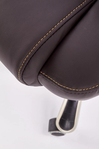 Fotel biurowy ergonomiczny Mondes brązowy skórzany obrotowy z regulacją do biura Intesi