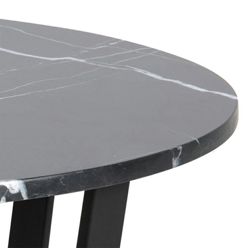 Stół okrągły do jadalni Amble czarny marmur glamour 110 cm nowoczesny Actona