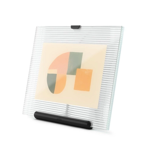 Ramka na zdjęcia 10x15 Umbra Flute czarna stojąca szklana nowoczesna dekoracyjna