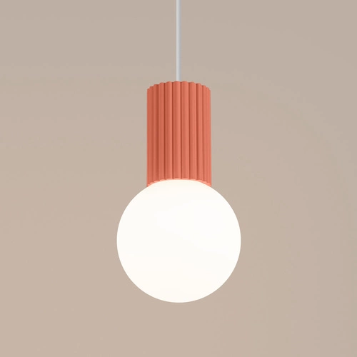 Lampa wisząca kula HALO 1 różowa nowoczesna do salonu i sypialni SOLLUX LIGHTING