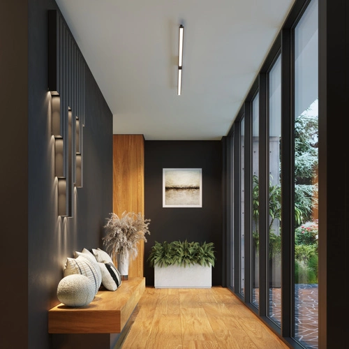 Kinkiet ścienny nowoczesny FREYA 120 czerwony stalowy do salonu i sypialni Thoro