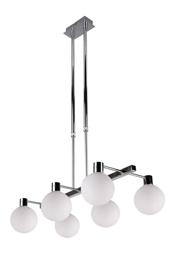 Lampa wisząca Maldus chromowy 6x40W G9  klosz biały