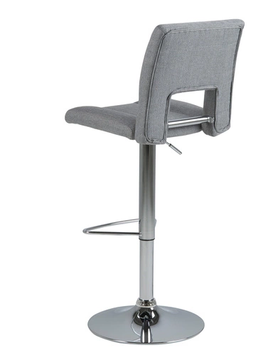 Hoker Sylvia szary tapicerowany z oparciem, regulowany, obrotowy do kuchni i wyspy nowoczesny Actona