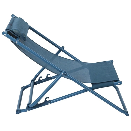 Leżak ogrodowy Canard składany z regulacją oparcia niebieski nowoczesny na taras Ventos