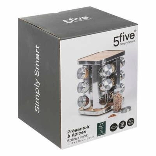 Organizer na przyprawy Rota srebrny 12  słoiczków