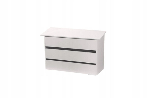 Komoda biała z 3 szufladami Intesi nowoczesna do szafy lub sypialni 86 cm