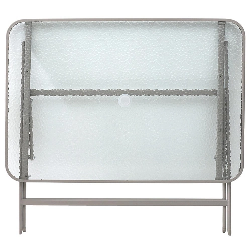 Stół ogrodowy składany Formentera nowoczesny szklany blat 110 cm beżowy do tarasu Intesi