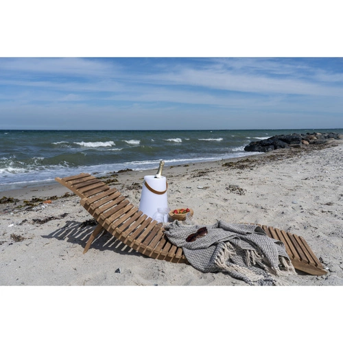 Leżak ogrodowy drewniany Arrieta Intesi z drewna tekowego rozkładany składany na taras