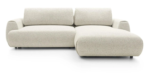 Narożnik z funkcją spania do salonu Ljung prawy nowoczesny beżowy z pojemnikiem Intesi