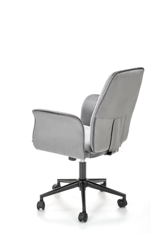 Fotel biurowy ergonomiczny Tulipe szary welurowy obrotowy z podłokietnikami do gabinetu Intesi