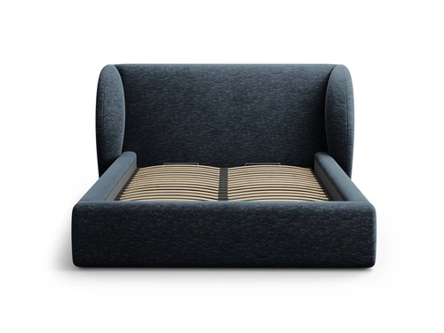 Łóżko tapicerowane Miley II granatowe 160x200 z pojemnikiem nowoczesne do sypialni