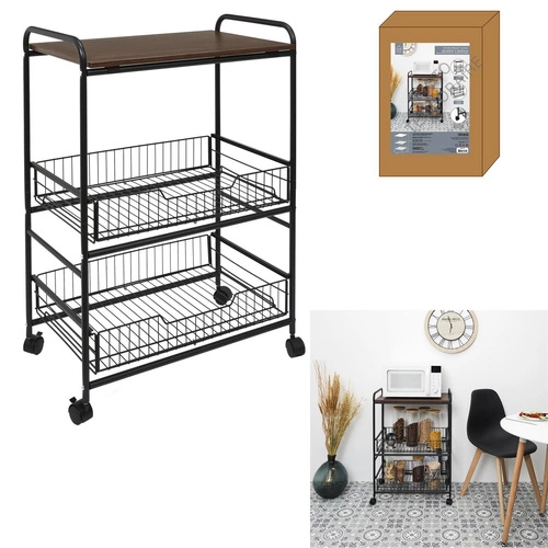 Dolie metalowy wózek barowy na kółkach z półkami, nowoczesny stolik mobilny do salonu