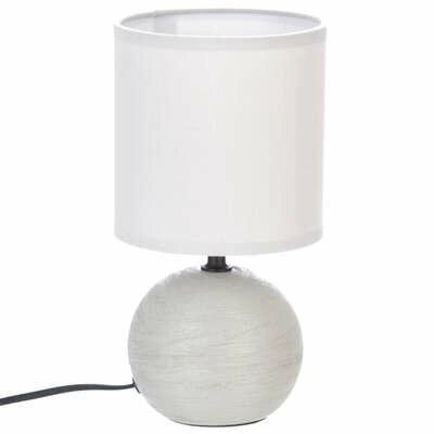 Lampka nocna ceramiczna Timeo Atmosphera szara nowoczesna z abażurem do sypialni 25cm