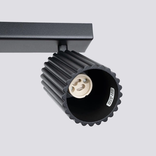 Plafon sufitowy KARBON 6L czarny nowoczesny regulowany do salonu i sypialni aluminium