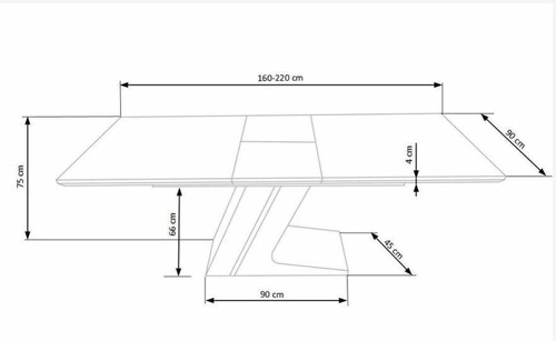 Stół Ferros rozkładany,naturalny/ czarny