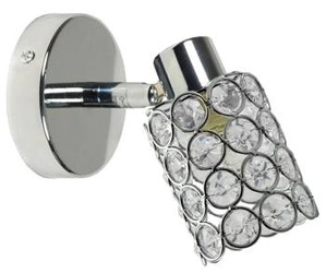 Kinkiet ścienny glamour York regulowany chrom kryształowy do salonu i sypialni CANDELLUX