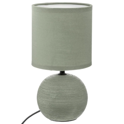 Lampka nocna do sypialni Timeo zielona nowoczesna ceramiczna z abażurem Atmosphera 24,5 cm
