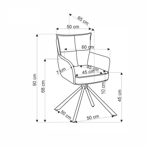 Fotel obrotowy Aldora cappuccino z tkaniny sztruksowej do biura i salonu nowoczesny
