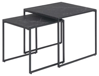 Zestaw stolików kawowych Oxford Intesi czarny kwadratowy nowoczesny do salonu 2w1