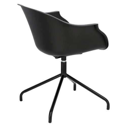 Krzesło konferencyjne obrotowe Roundy Black Intesi czarne nowoczesne z podłokietnikami