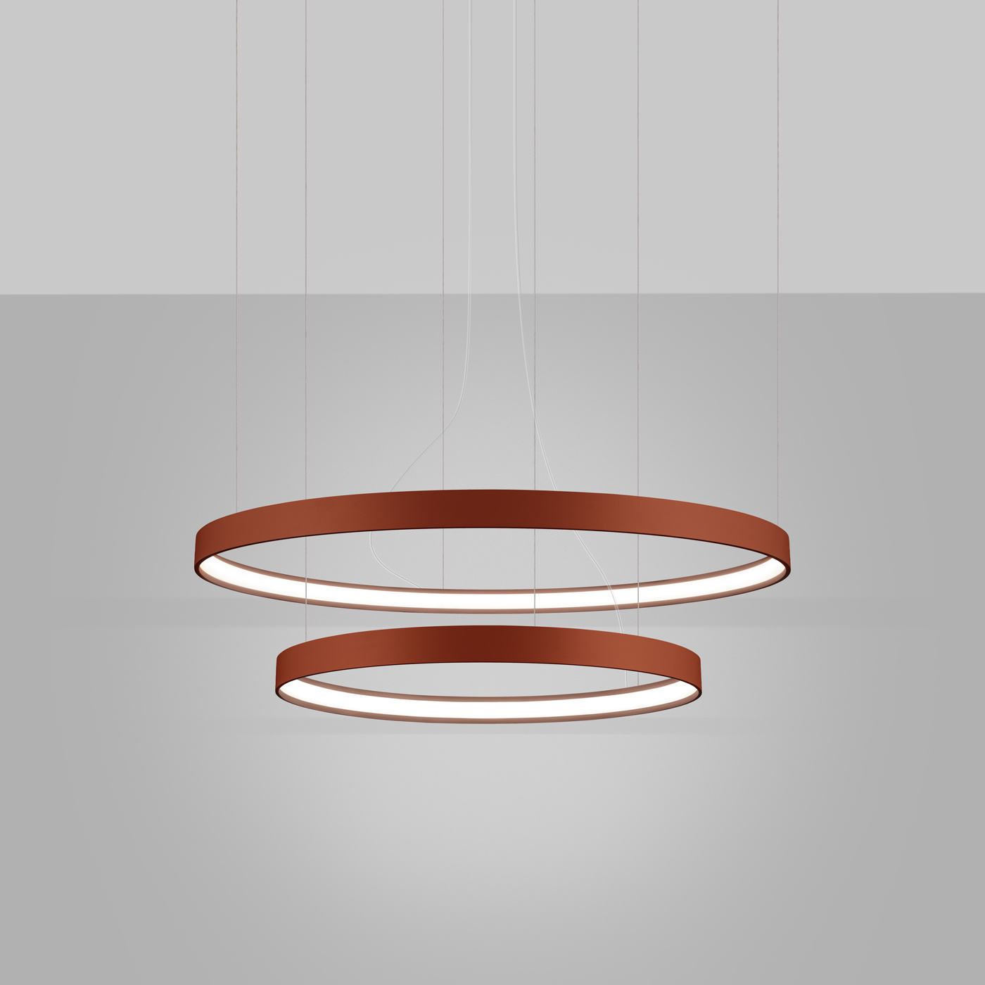 Żyrandol LED RIO 2 nowoczesny czerwony do salonu i jadalni regulowany 78 cm