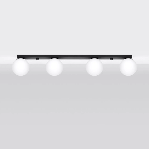 Plafon sufitowy nowoczesny YOLI 4 czarny metalowy do salonu i sypialni SOLLUX LIGHTING