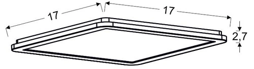 Plafon Nexit plafon 17x17 10W LED IP44  chrom+granila 3000K
