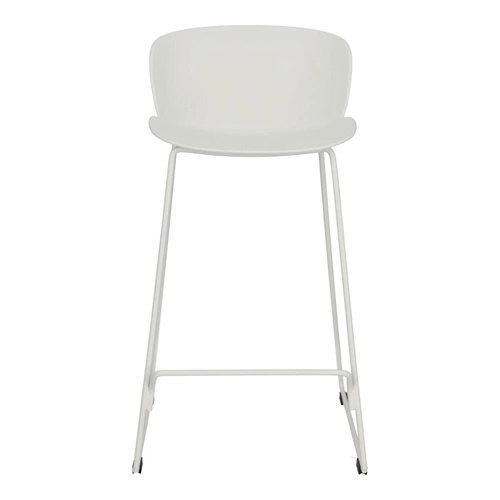 Hoker Vivia biały nowoczesny z oparciem 66 cm do kuchni i wyspy loftowy Intesi
