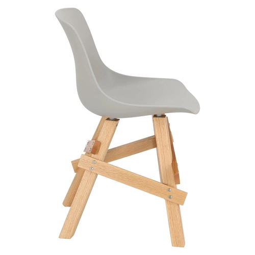 Krzesło do jadalni i kuchni Rail Intesi szare nowoczesne drewniane nogi skandynawskie