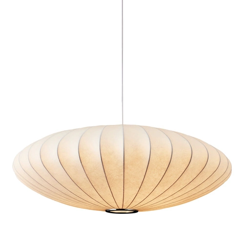 Lampa wisząca SILK FLAT biała 50 cm nowoczesna do salonu i jadalni z regulacją