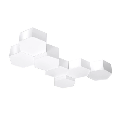 Plafon sufitowy Sunde biały nowoczesny heksagonalny do salonu, kuchni lub sypialni Sollux