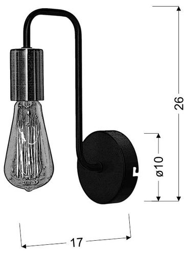 Kinkiet Herpe 1x60W E27 czarny