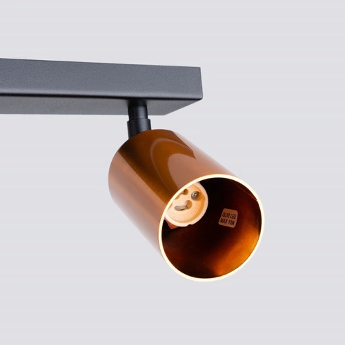 Plafon sufitowy nowoczesny WINX 6L czarny miedź regulowany do salonu i jadalni SOLLUX