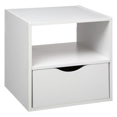 Regał na książki wiszący biały Kali nowoczesny modułowy MDF do salonu i sypialni 34,5x34,5