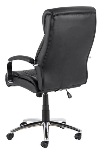 Fotel biurowy ergonomiczny Benson czarny skórzany obrotowy z regulacją do biura