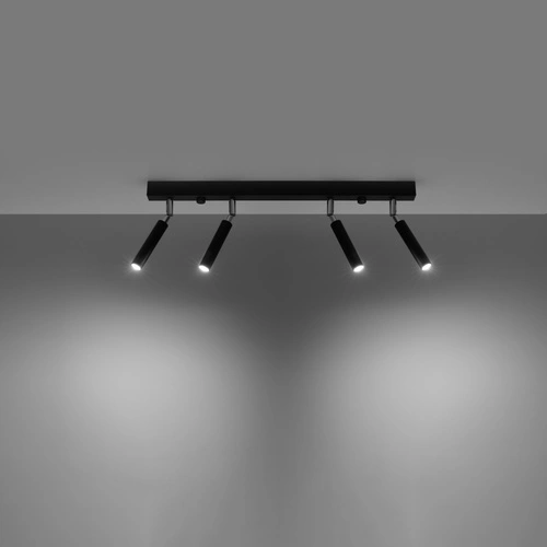 Plafon sufitowy Eyetech 4 czarny nowoczesny metalowy do salonu i kuchni Sollux