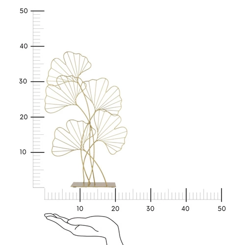 Dekoracja metalowa Ginko złota