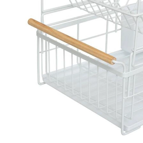 Ociekacz do naczyń dwupoziomowy Naturéo biały na blat metalowy z tacką 5five simply smart